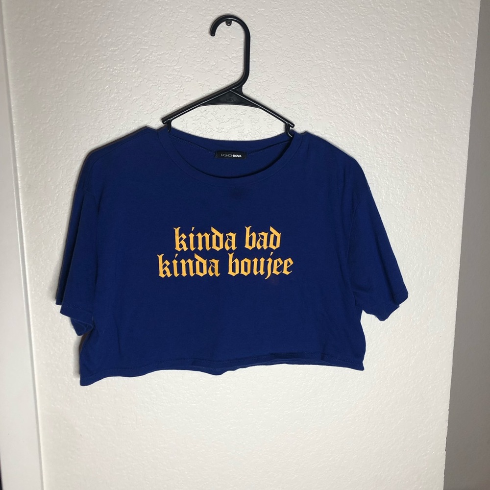Kinda Bad Kinda Boujee Royal Blue Crop